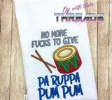 DIGITAL DOWNLOAD Applique No More F's To Give Embroidery Design 4 SIZES INCLUDED
