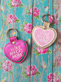 4x4 DIGITAL DOWNLOAD Cat Conversation Heart Cookie and Candy Snap Tab Set Applique