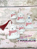 DIGITAL DOWNLOAD Polar Bear Ornament Bookmark Gift Tag Snap Tab Charm Feltie Pencil Topper BUNDLE